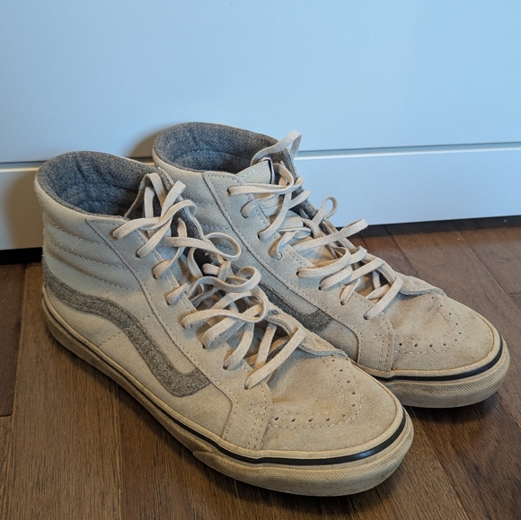 Vans Sk8-Hi slim in white with heather grey - Picture 1 of 5